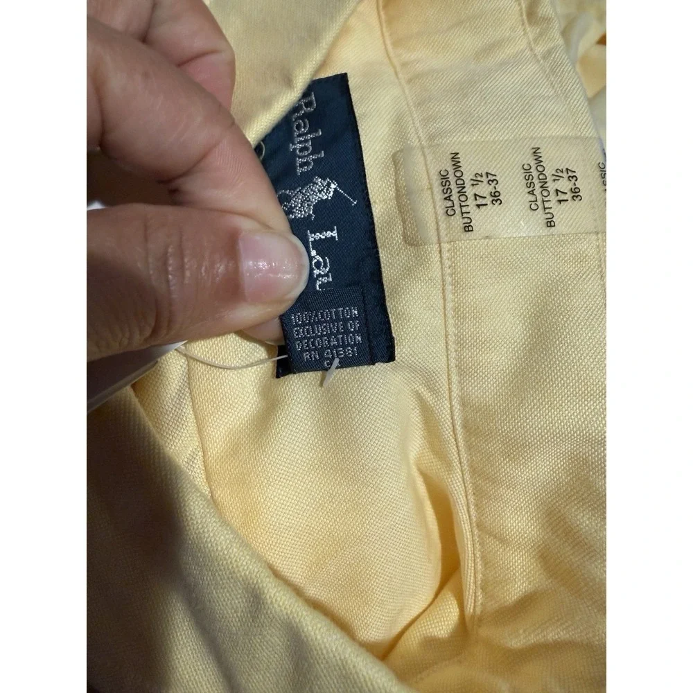 NWT Polo Ralph Lauren Classic Fit Shirt Yellow Men's 17.5‎